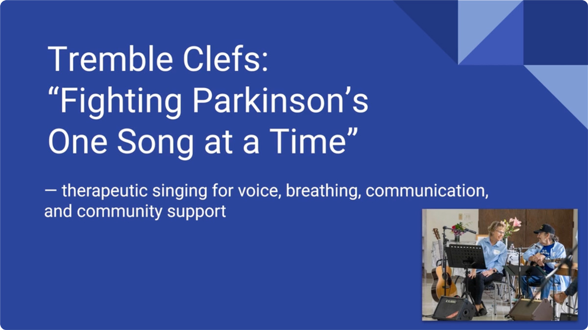 Tremble Clefs: Fighting Parkinson’s One Song at a Time title slide