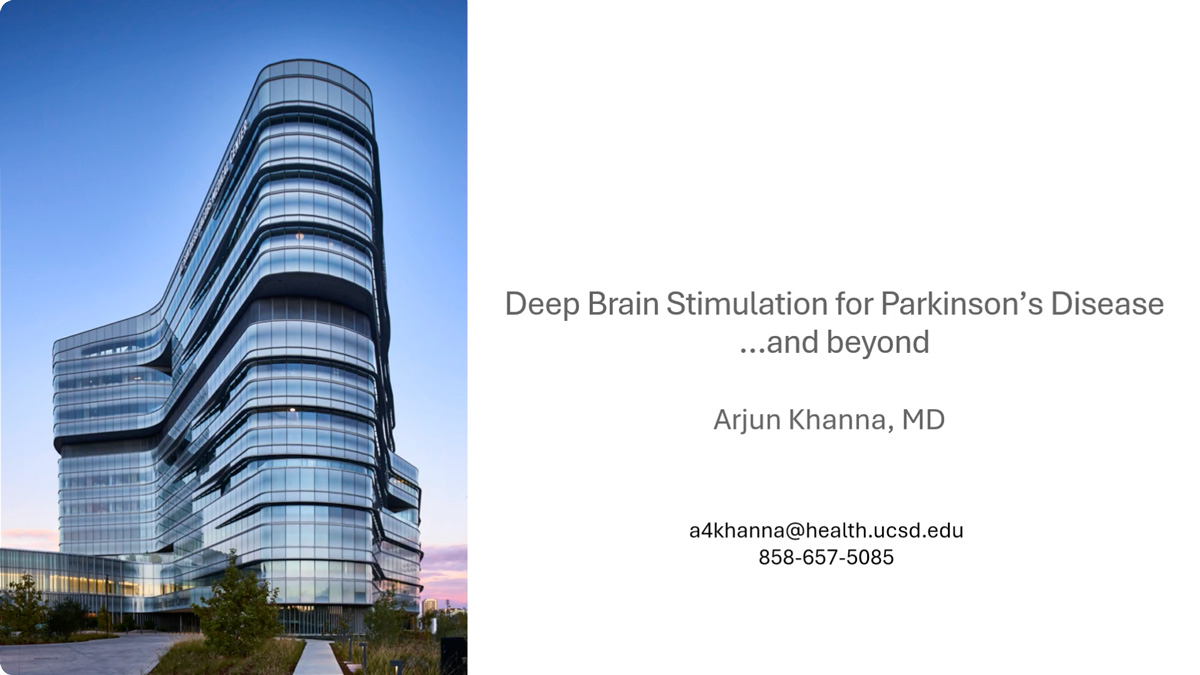 Deep Brain Stimulation for Parkinson’s Disease and Beyond title slide